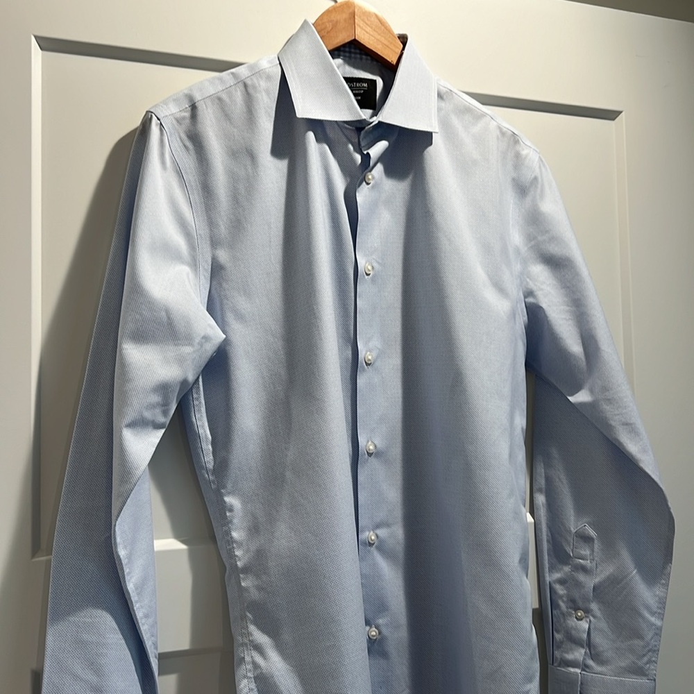 Nordstrom Non-Iron Trim Fit Dress Shirt in Size 15 - Picture 8 of 9